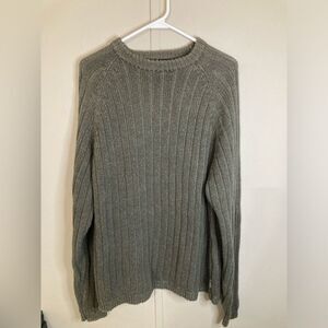 VTG Woolrich Olive Green Ribbed Knit Sweater, Men's Size XL